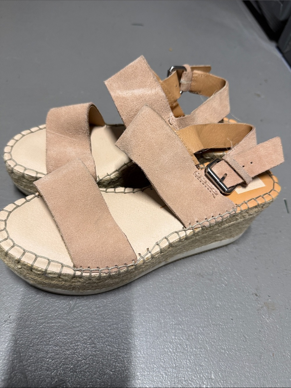 Dolce Vita Taupe Suede Espadrille Sandals - Picture 6 of 7